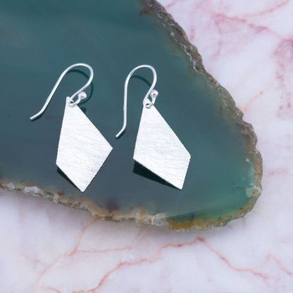 Sterling Silver Delicate Abstract Matte Earrings - The Silver Alchemist