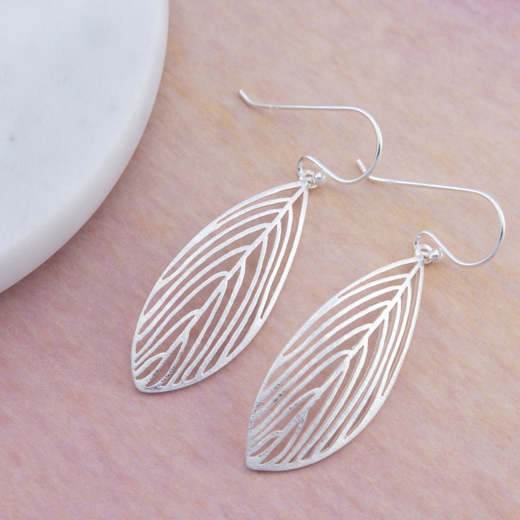 Sterling Silver Feather Drop Earrings - The Silver Alchemist