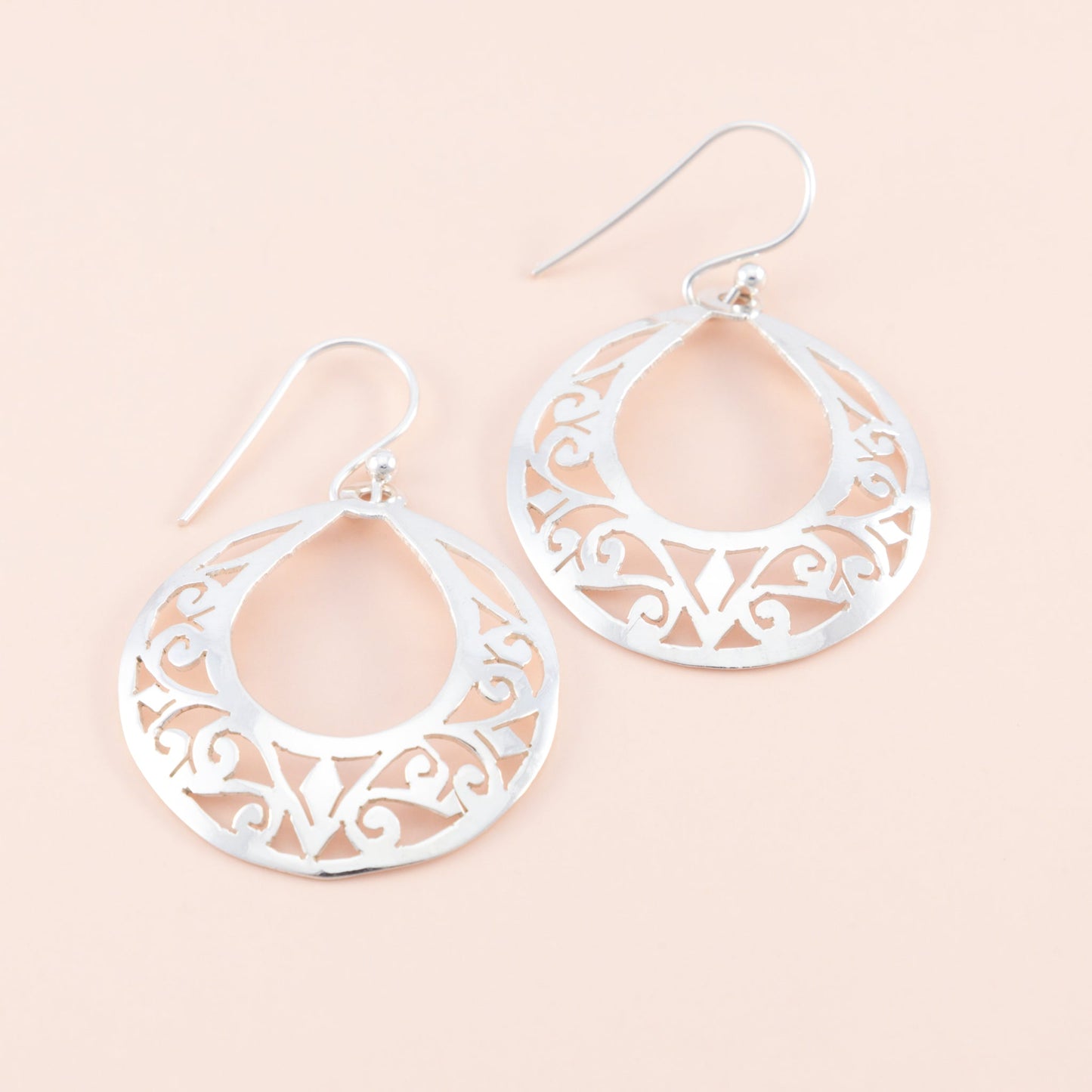 Sterling Silver Filigree Circle Drop Earrings - The Silver Alchemist