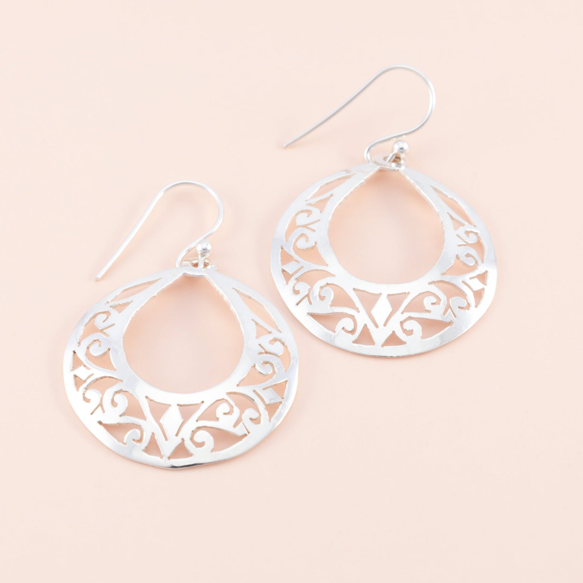 Sterling Silver Filigree Circle Drop Earrings - The Silver Alchemist