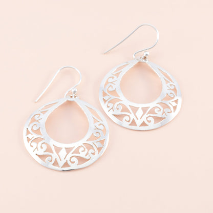 Sterling Silver Filigree Circle Drop Earrings - The Silver Alchemist