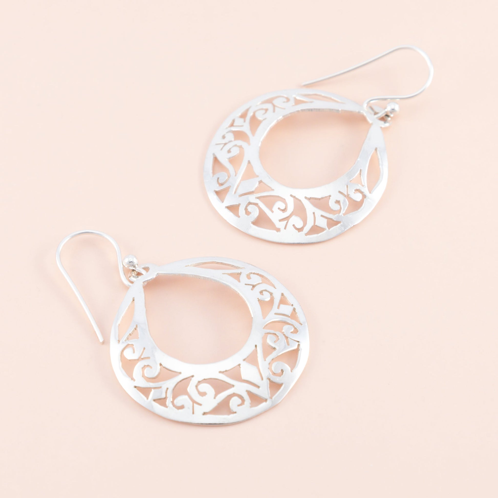 Sterling Silver Filigree Circle Drop Earrings - The Silver Alchemist