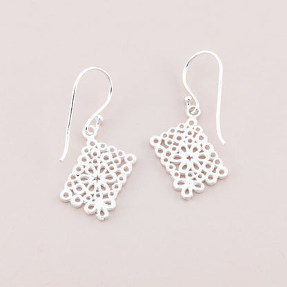 Filigree Flower Dangle Earrings