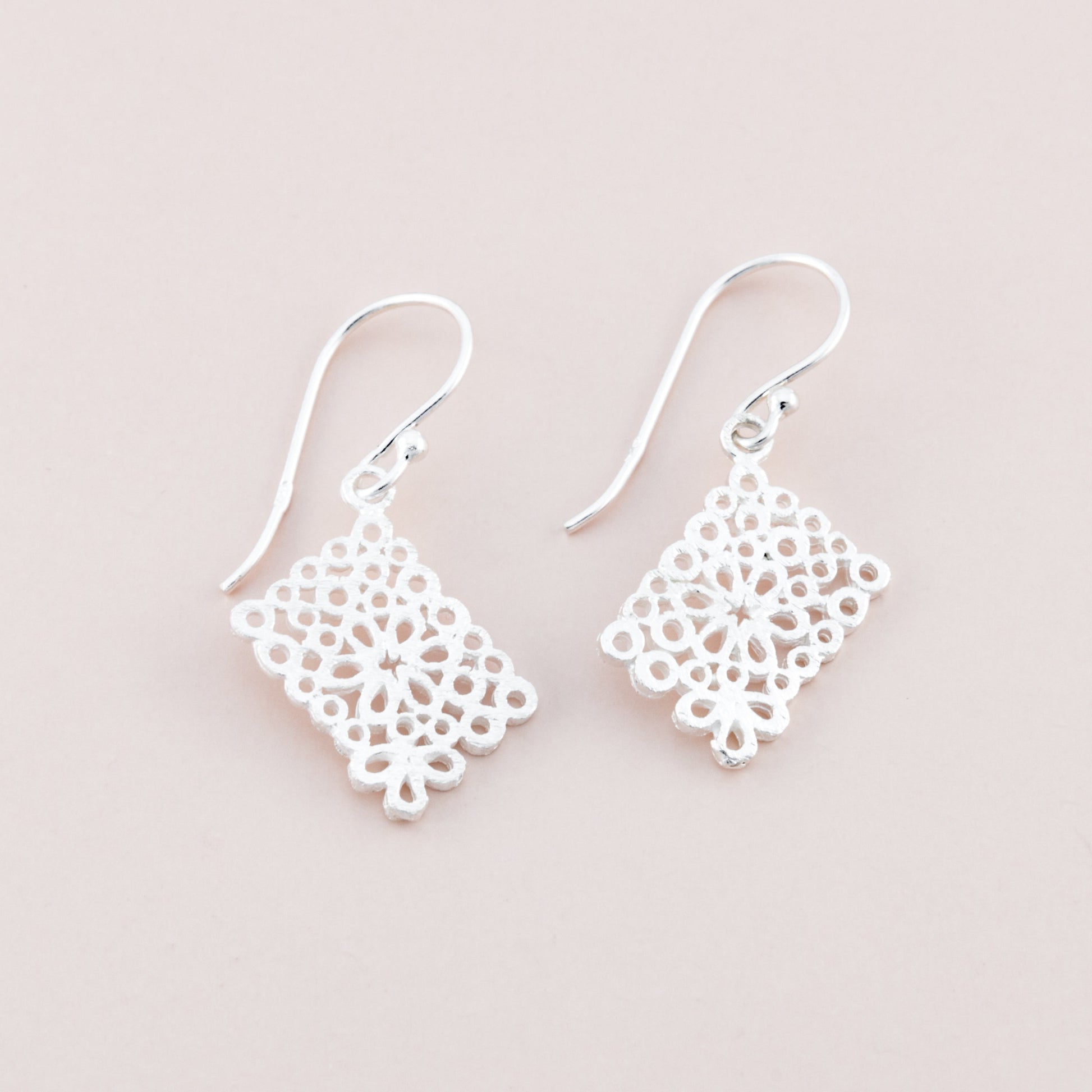 Sterling Silver Filigree Flower Dangle Earrings - The Silver Alchemist