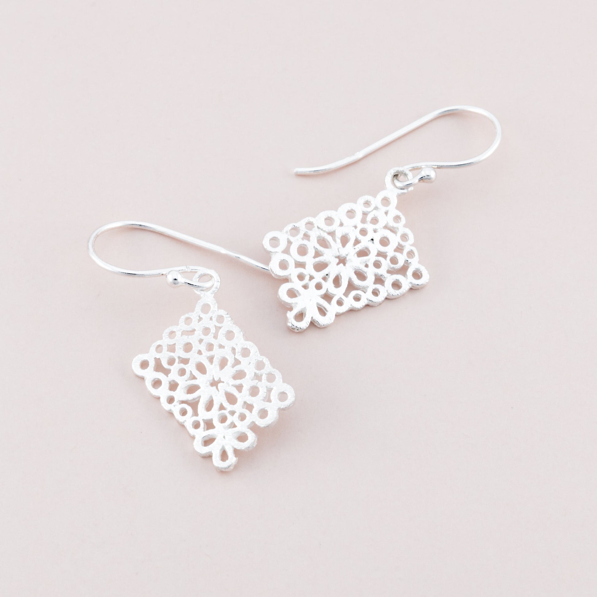 Sterling Silver Filigree Flower Dangle Earrings - The Silver Alchemist