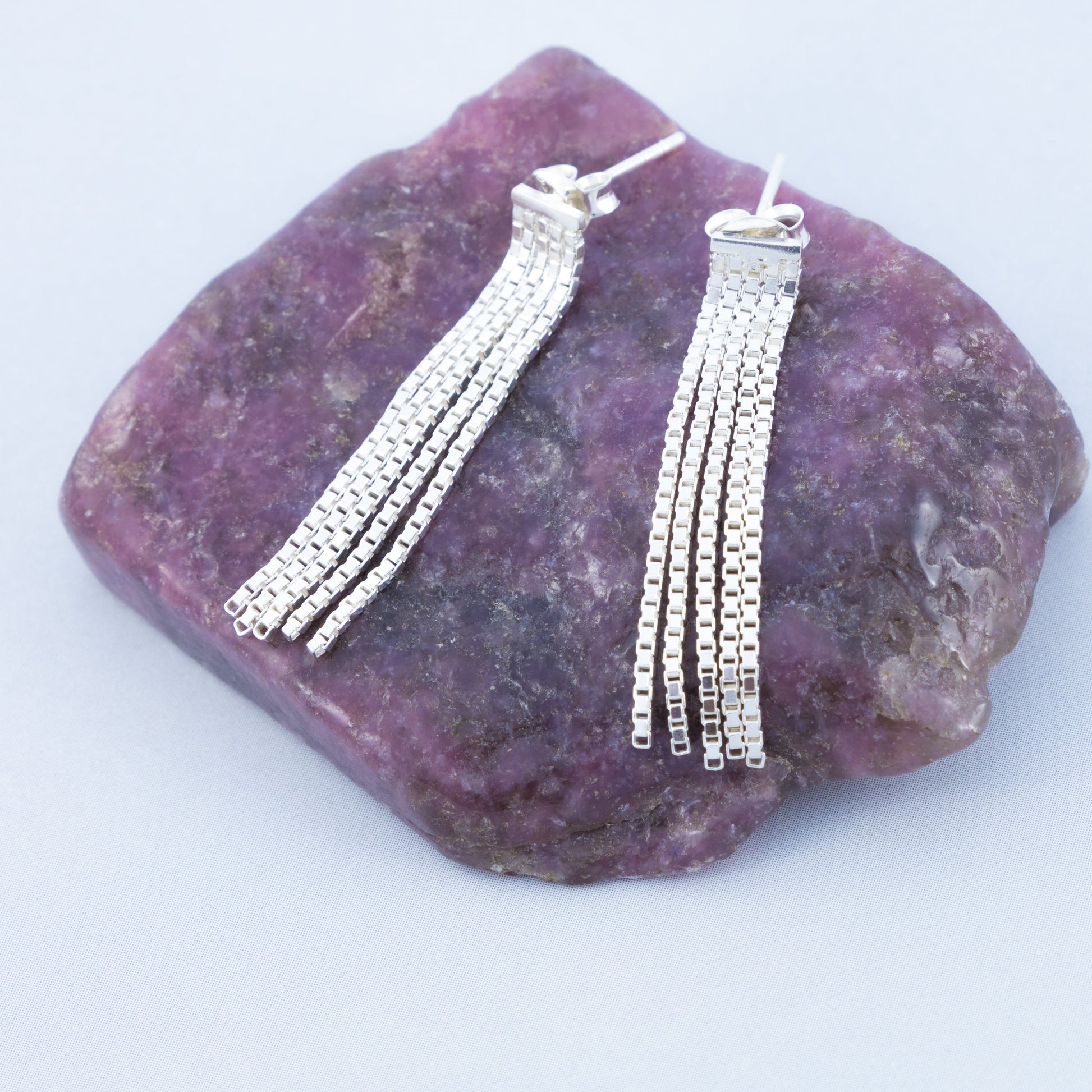 Sterling Silver Five Chain Earrings - The Silver Alchemist