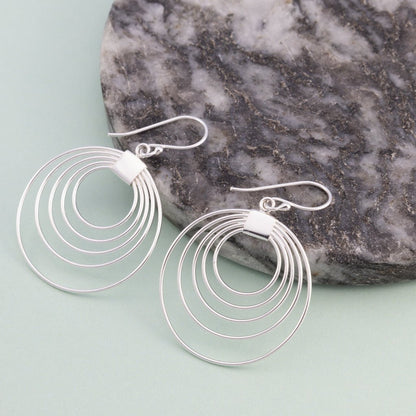 Sterling Silver Fivefold Dangle Earrings - The Silver Alchemist