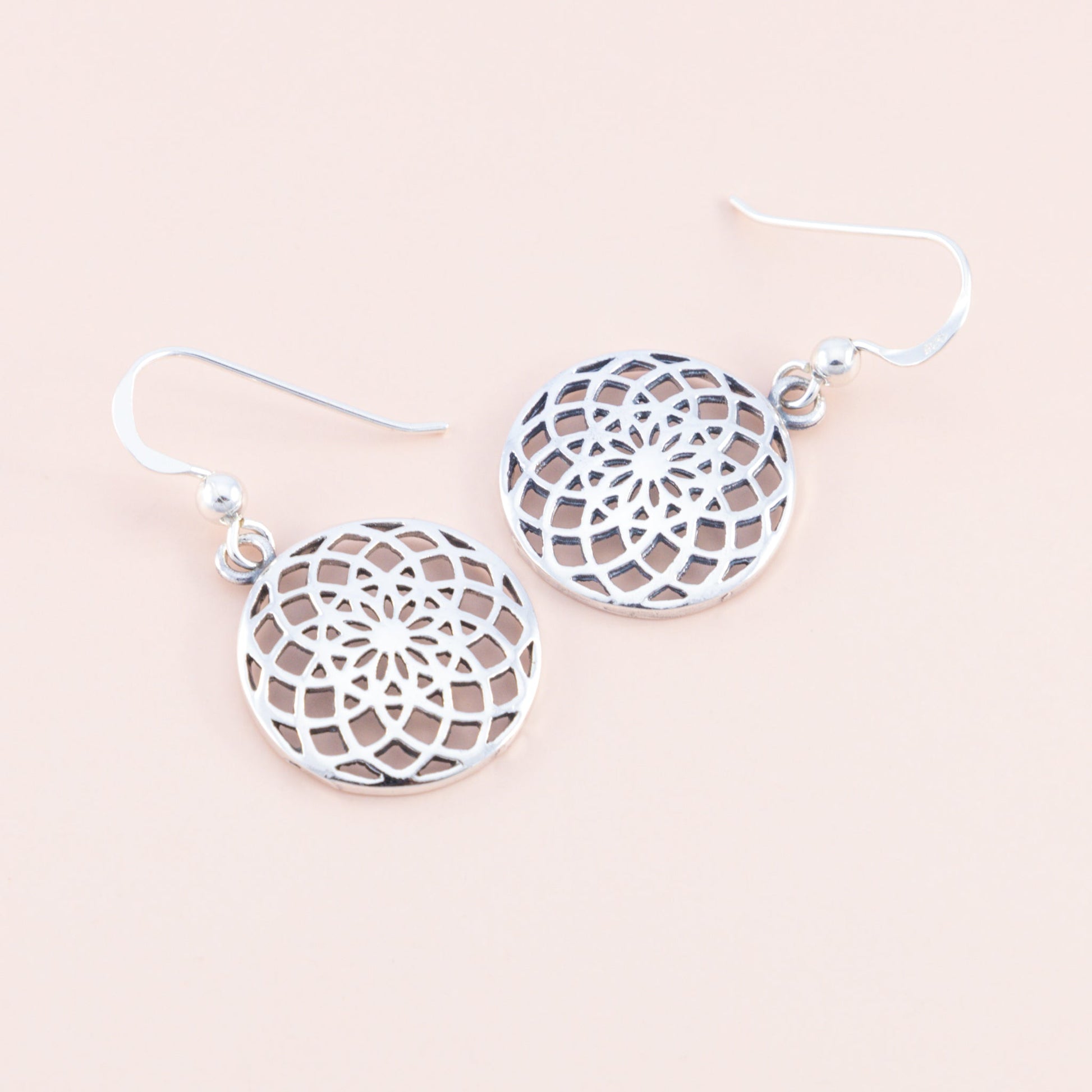 Sterling Silver Flower of Life Earrings - The Silver Alchemist