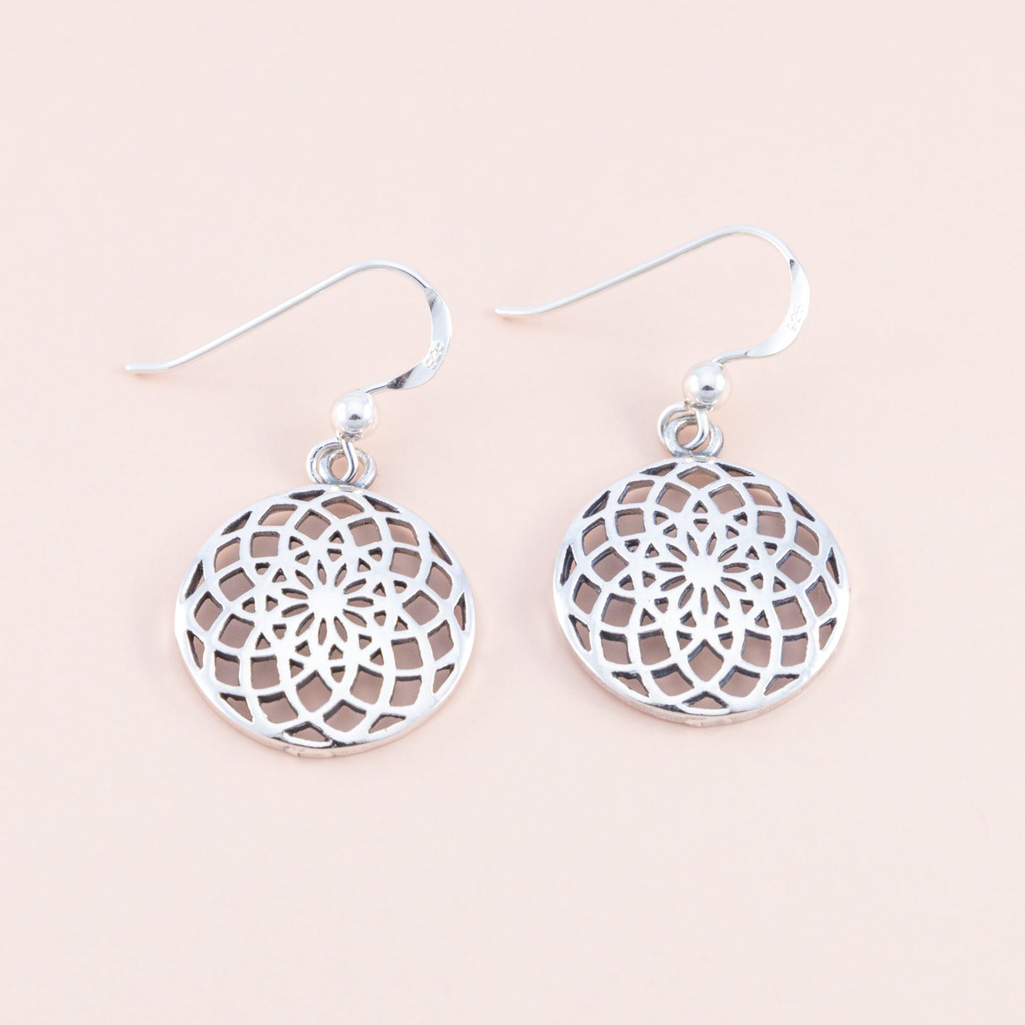 Sterling Silver Flower of Life Earrings - The Silver Alchemist