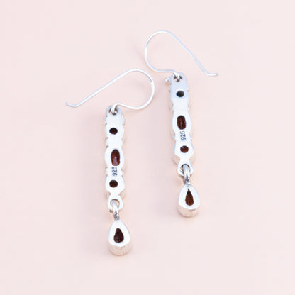 Garnet Drop Earrings - The Silver Alchemist