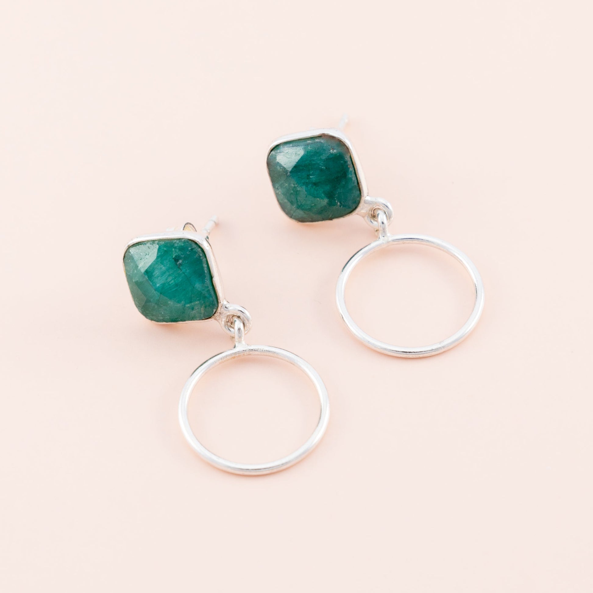 Sterling Silver Green Onyx Faceted Earrings - The Silver Alchemist