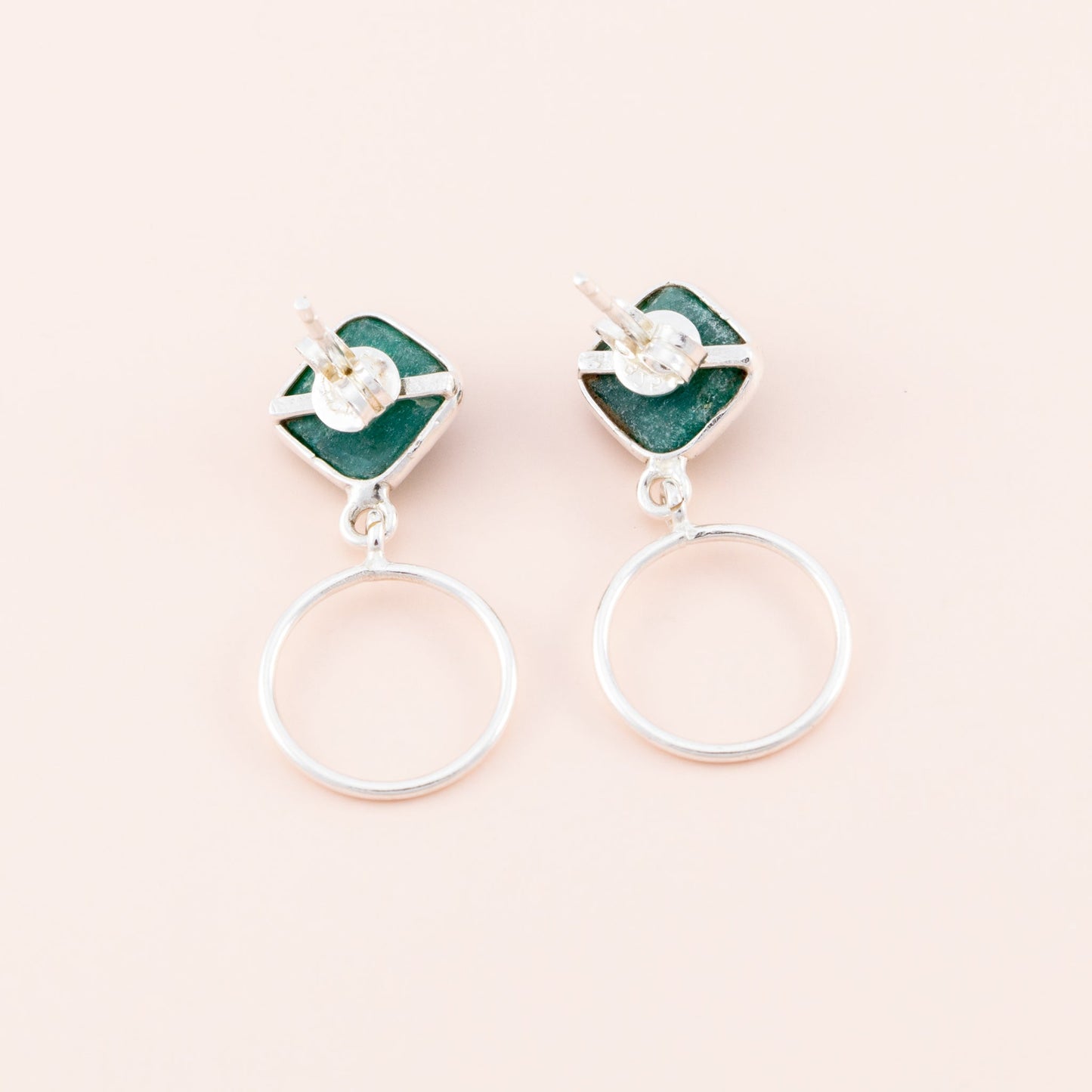 LAST PAIR - Green Onyx Faceted Earrings