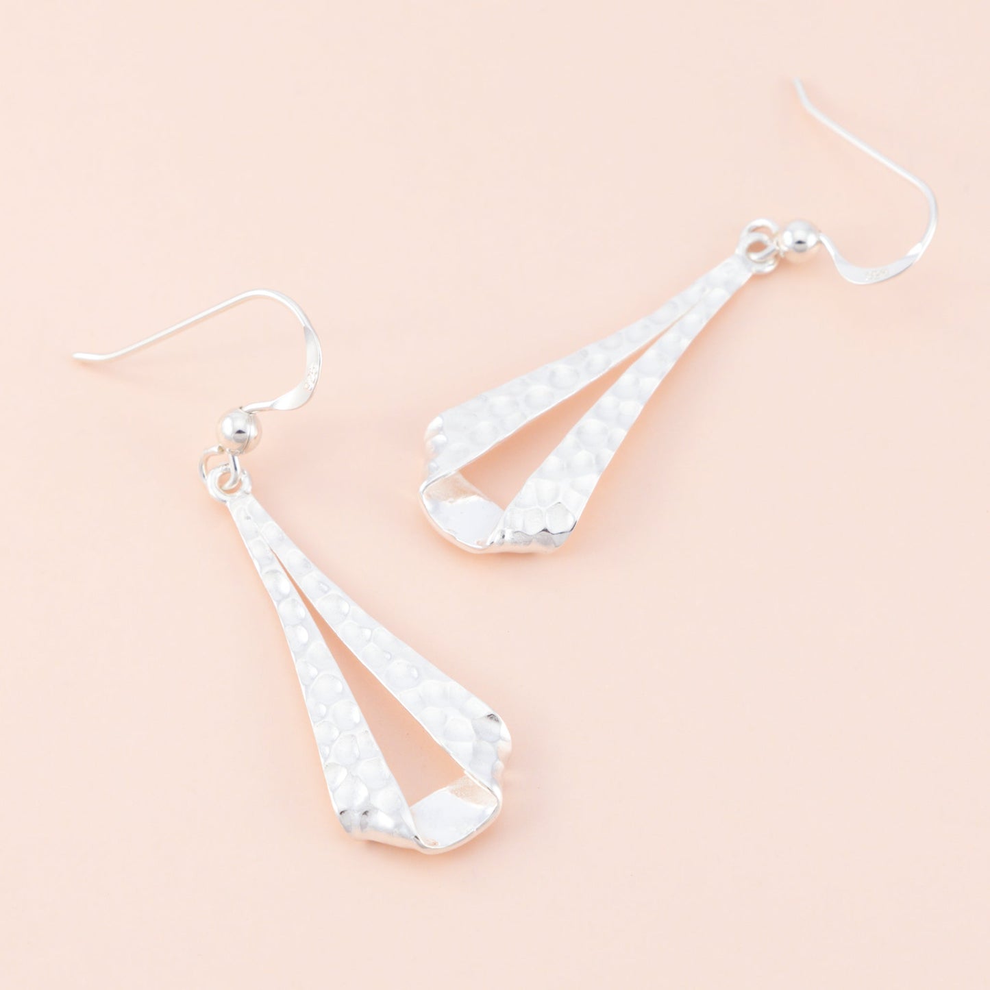 Sterling Silver Hammered Folded Drop Earrings - The Silver Alchemist