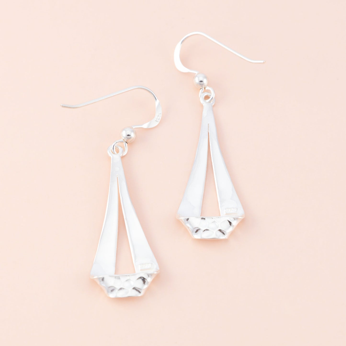 Hammered Folded Drop Earrings - The Silver Alchemist