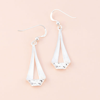 Hammered Folded Drop Earrings - The Silver Alchemist