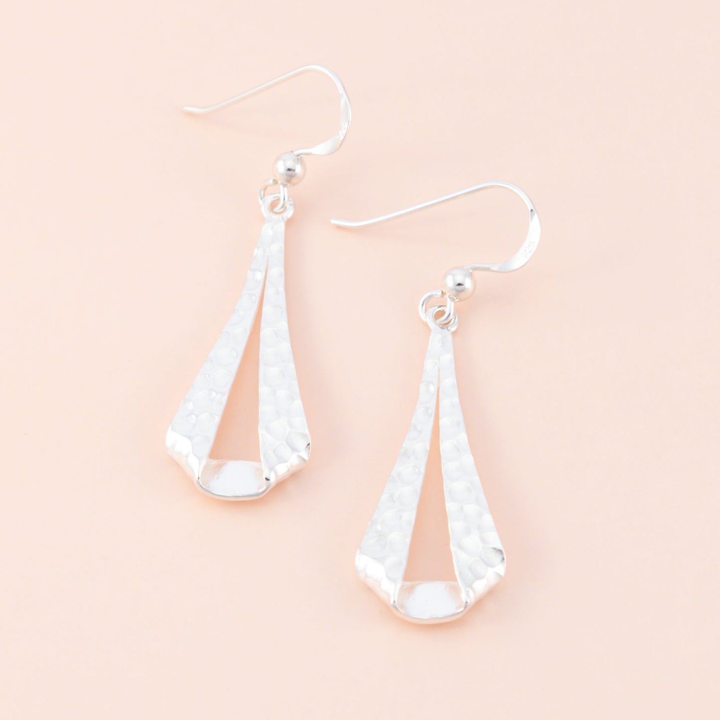 Sterling Silver Hammered Folded Drop Earrings - The Silver Alchemist