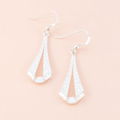 Sterling Silver Hammered Folded Drop Earrings - The Silver Alchemist