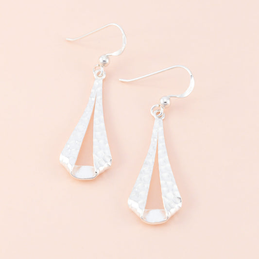 Sterling Silver Hammered Folded Drop Earrings - The Silver Alchemist