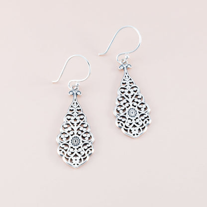 Sterling Silver Intricate Filigree Drop Earrings - The Silver Alchemist