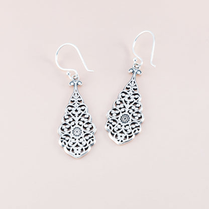 Intricate Filigree Drop Earrings