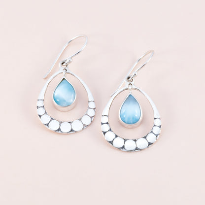 Sterling Silver Larimar Water Drop Earrings - The Silver Alchemist