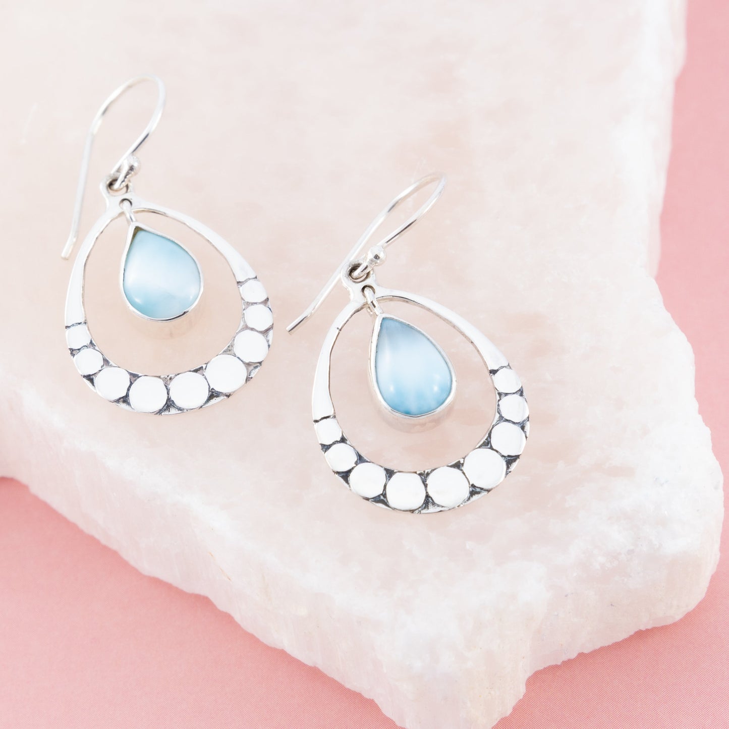 Sterling Silver Larimar Water Drop Earrings - The Silver Alchemist