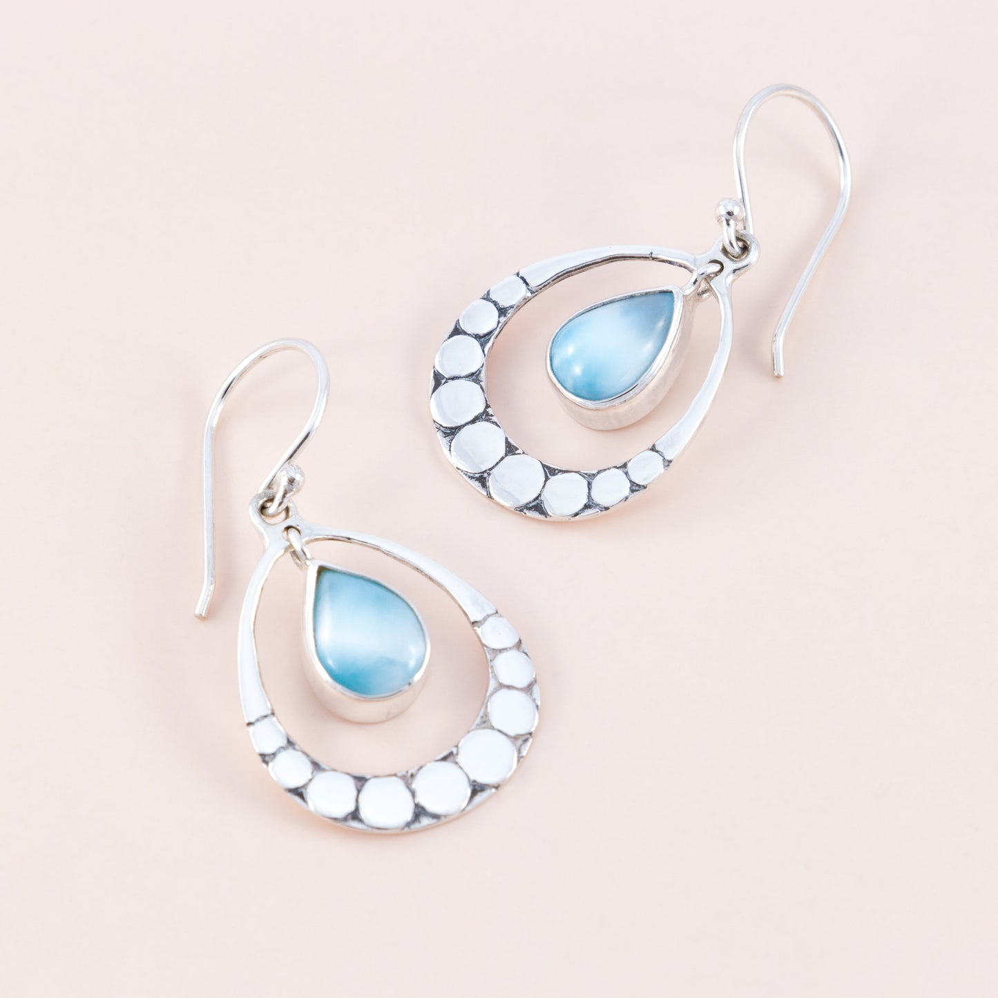 Sterling Silver Larimar Water Drop Earrings - The Silver Alchemist