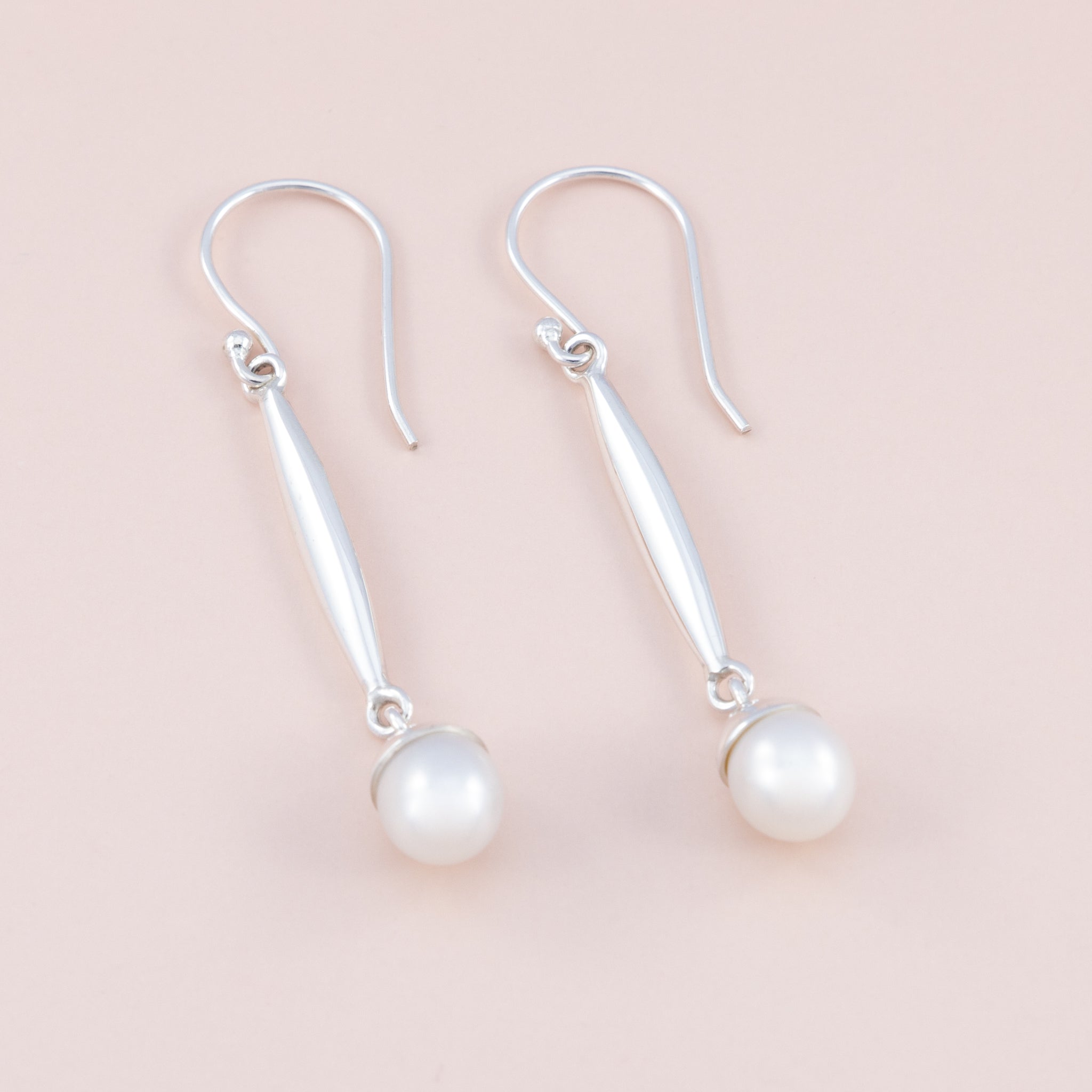 Pearl drop deals earrings long