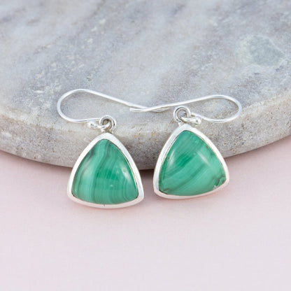 Sterling Silver Malachite Gemstone Earrings - The Silver Alchemist