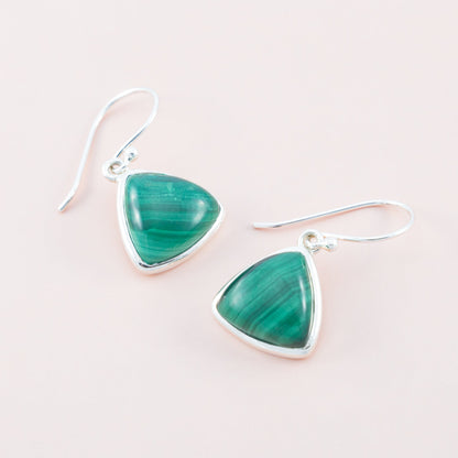 Sterling Silver Malachite Gemstone Earrings - The Silver Alchemist