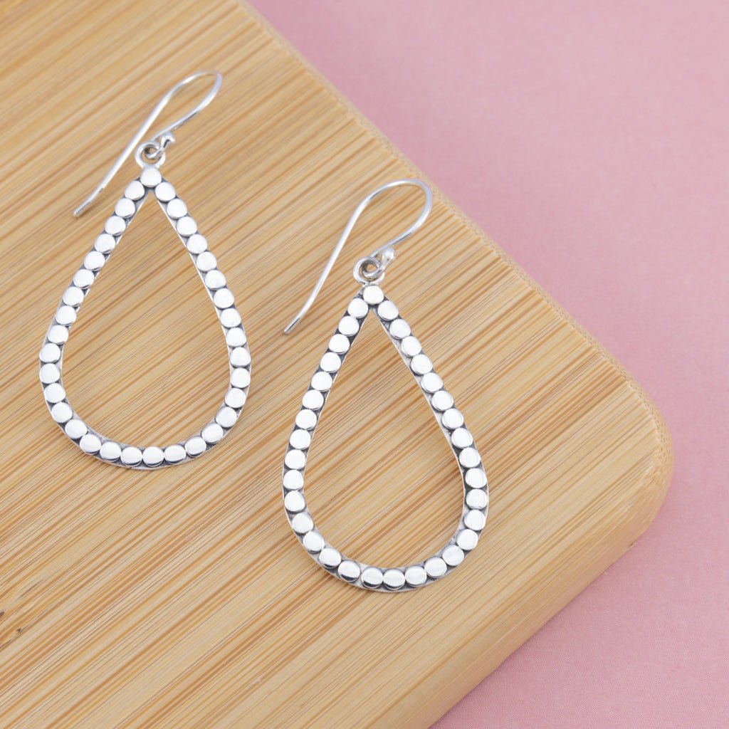 Sterling Silver Open Water Drop Earrings - The Silver Alchemist