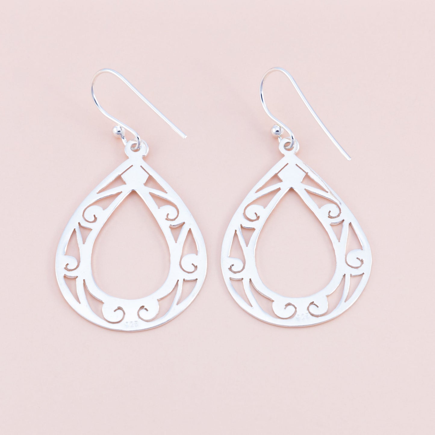 Peace Drop Silver Earrings