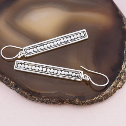 Sterling Silver Rectangular Drop Earrings - The Silver Alchemist