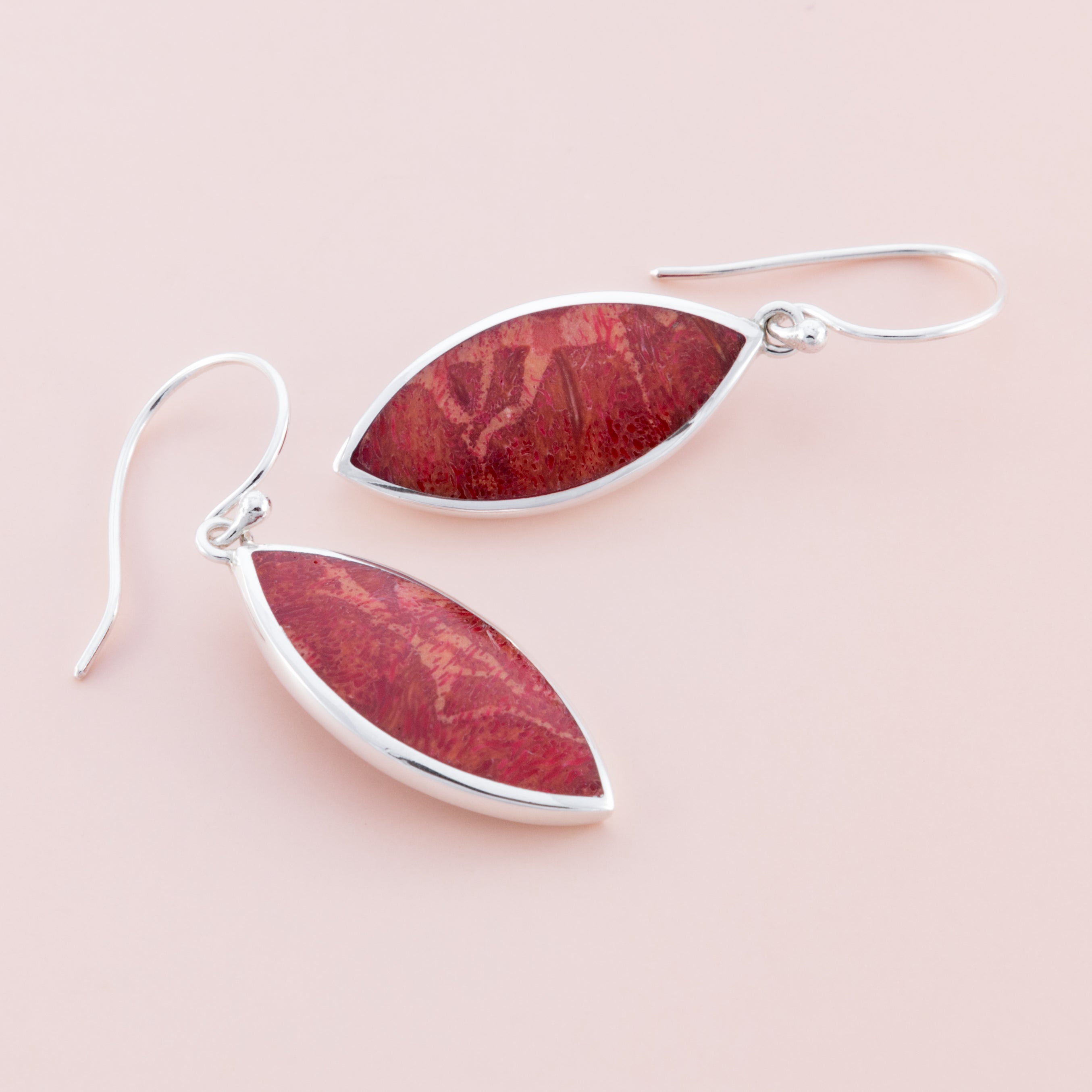 Red Glitter Teardrop Canvas Earrings | Mod Miss Jewelry