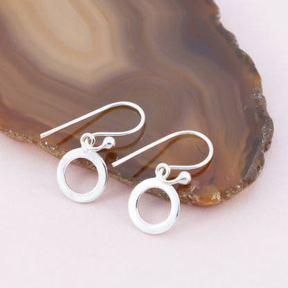 Sterling Silver Round Dangle Earrings - The Silver Alchemist