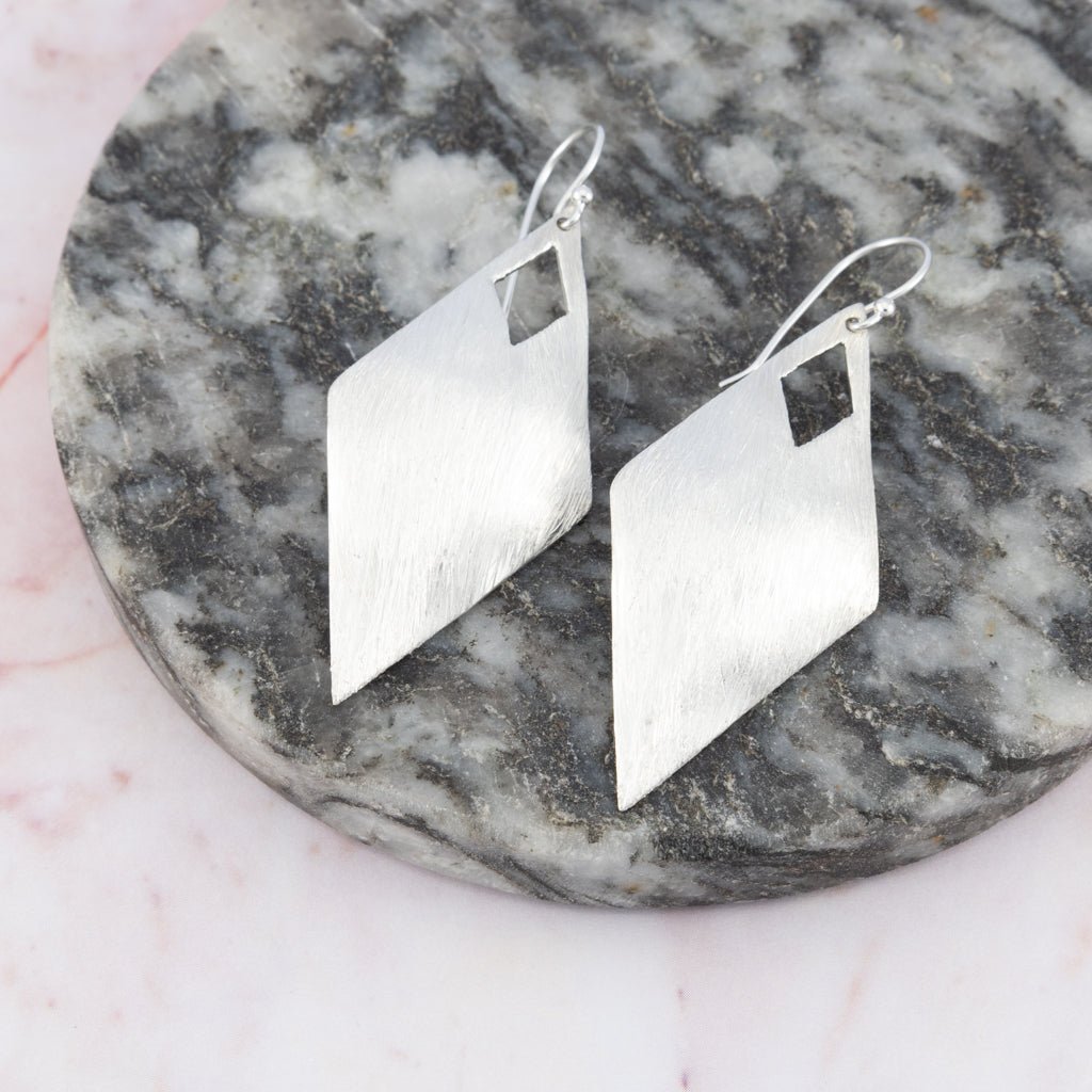 Sterling Silver Matte Drop Earrings - The Silver Alchemist