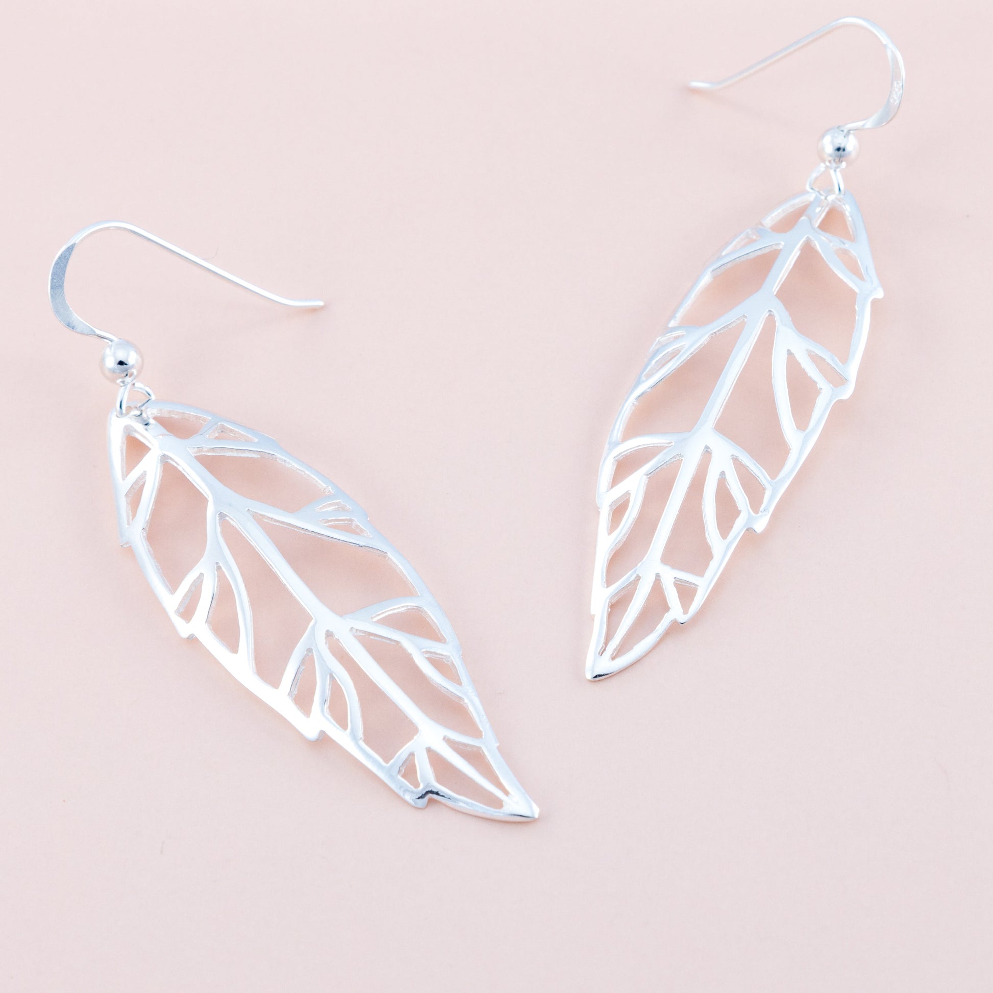 Sterling Silver Skeleton Leaf Earrings - The Silver Alchemist