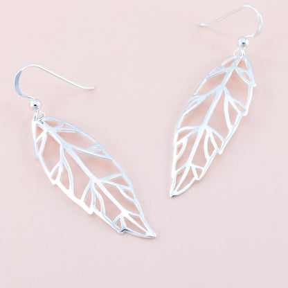 Sterling Silver Skeleton Leaf Earrings - The Silver Alchemist