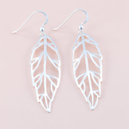 Sterling Silver Skeleton Leaf Earrings - The Silver Alchemist