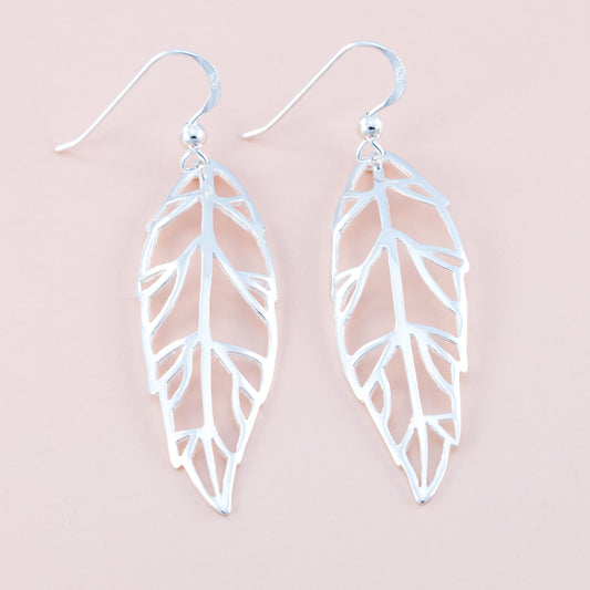 Sterling Silver Skeleton Leaf Earrings - The Silver Alchemist