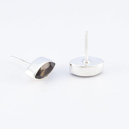 Sterling Silver Smoky Quartz Studs - The Silver Alchemist