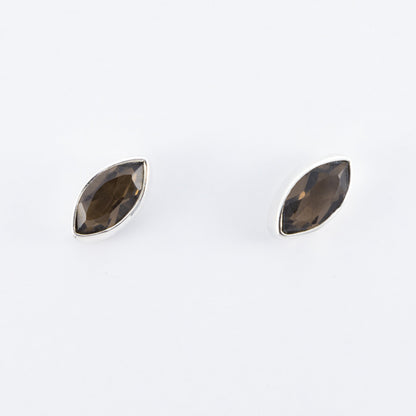 Sterling Silver Smoky Quartz Studs - The Silver Alchemist