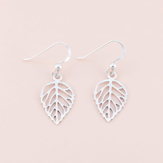 Sterling Silver Smooth Leaf Earrings - The Silver Alchemist