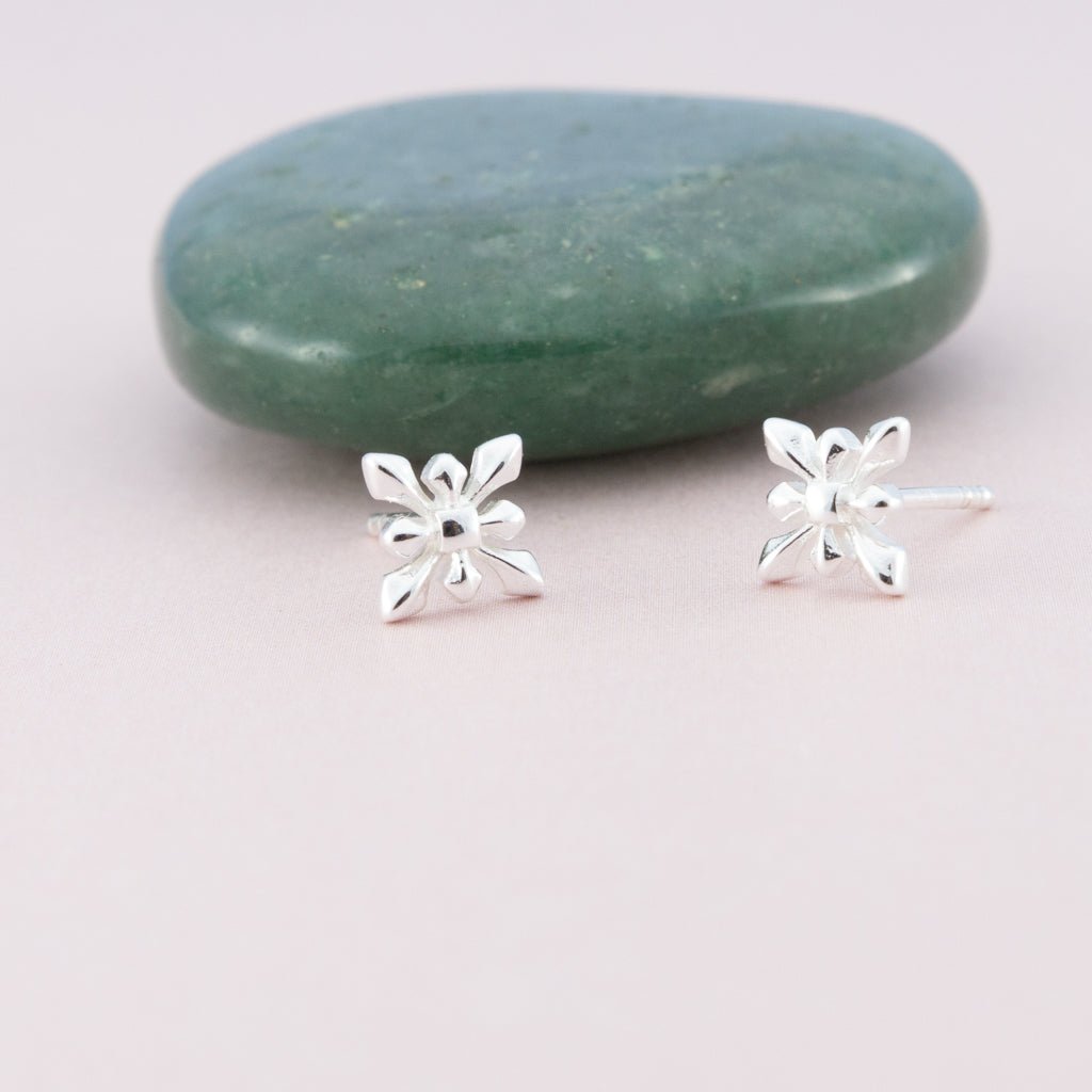 Sterling Silver Snowflake Studs - The Silver Alchemist