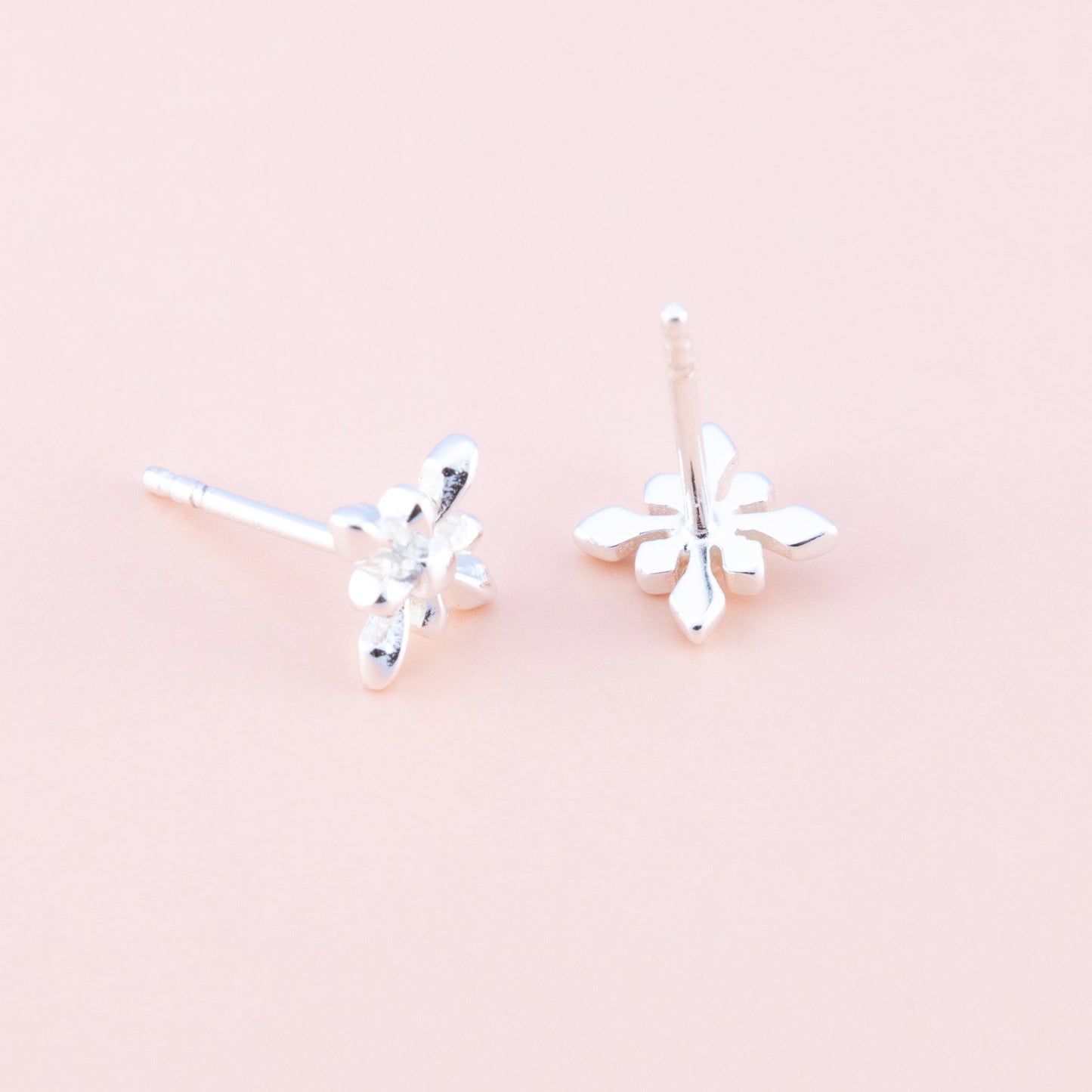 Sterling Silver Snowflake Studs - The Silver Alchemist