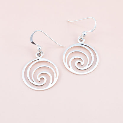 Sterling Silver Spiral Wave Earrings - The Silver Alchemist