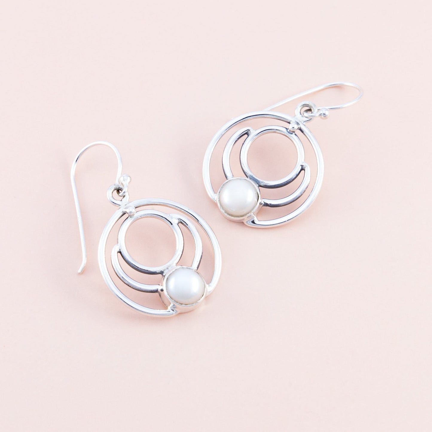 Sterling Silver Spiralling Pearl Earrings - The Silver Alchemist