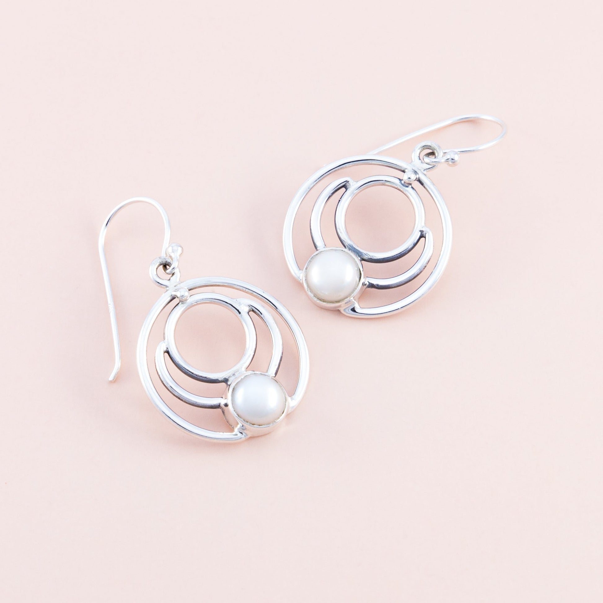 Sterling Silver Spiralling Pearl Earrings - The Silver Alchemist