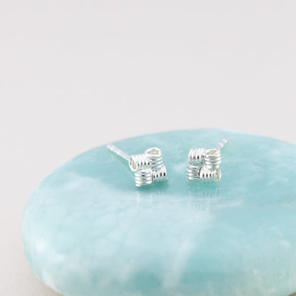 Sterling Silver Square Rope Studs - The Silver Alchemist