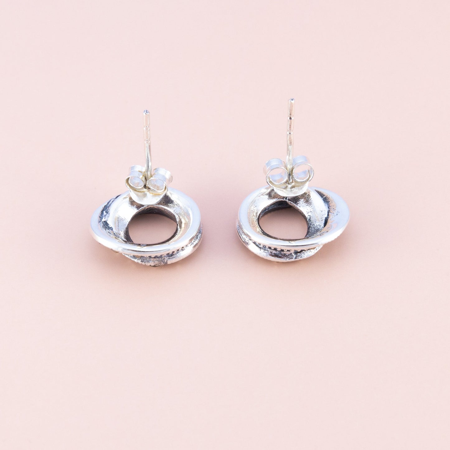 Swirling Marcasite Silver Studs